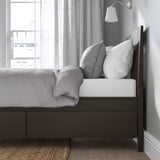 IDANÄS Bed frame with storage, dark brown/Leirsund, 90x200 cm