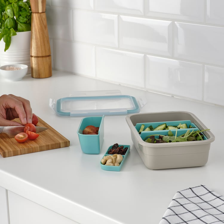 IKEA 365+ Lunch box with inserts, rectangular/beige, 1.0 l IKEA
