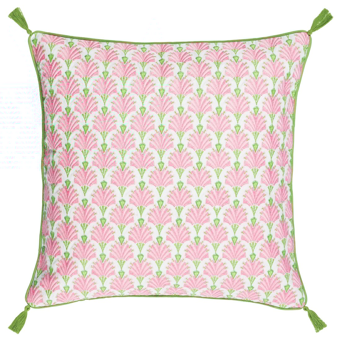INBJUDEN Cushion cover, white/pink, 50x50 cm IKEA