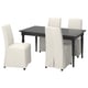 Option: INGATORP / BERGMUND Table and 4 chairs, black/Inseros white/black, 155/215 cm