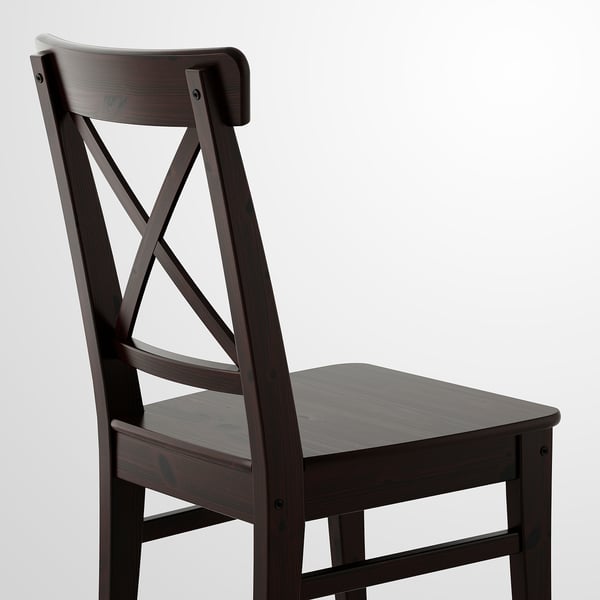 INGATORP / INGOLF Table and 6 chairs, black/brown-black, 110/155 cm
