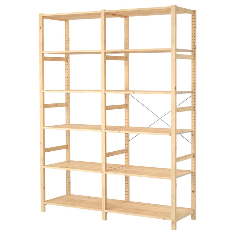 IVAR 2 sections/shelves, pine, 174x50x226 cm IKEA