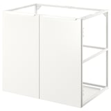 JÄRNBODA Base cabinet for sink, with doors white, 80x62x75 cm