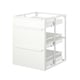 JÄRNBODA white kitchen base unit with 3 drawers. Modern, rectangular design, durable steel and powder-coated finish.