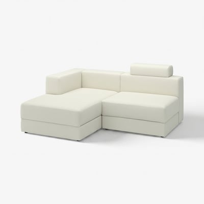 JÄTTEBO 2,5-seat mod sofa w chaise longue, left with headrest/Axvall off-white