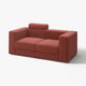 JÄTTEBO 2-seat modular sofa, with headrest/Samsala brown-red