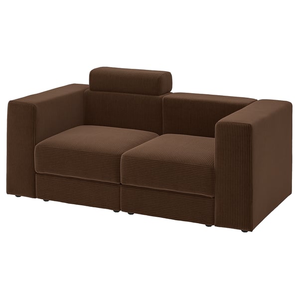 JÄTTEBO 2-seat modular sofa, with headrest/Samsala dark brown