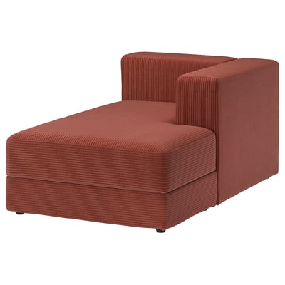 JÄTTEBO Chaise longue module, right, with armrest/Samsala brown-red