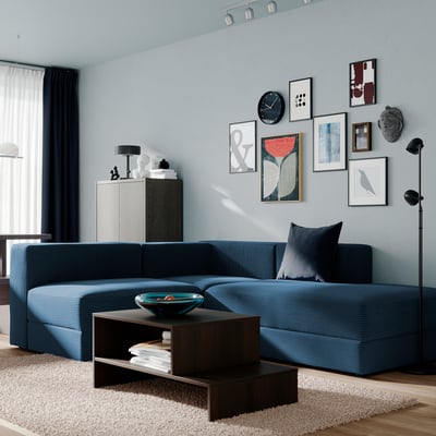JÄTTEBO Mod crnr sofa 2,5-seat w chaise lng, right/Samsala dark blue