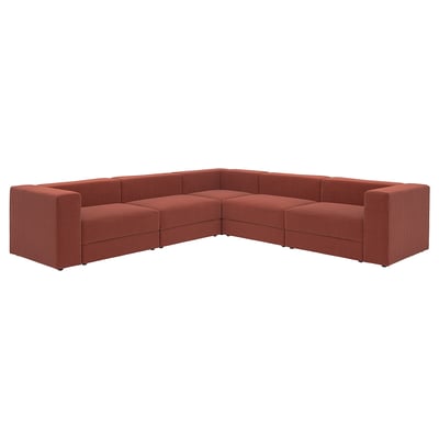 JÄTTEBO Modular corner sofa, 6 seat, Samsala brown-red
