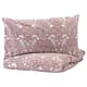 JÄTTEVALLMO Quilt cover and 2 pillowcases, white/dark pink, 240x220/50x80 cm