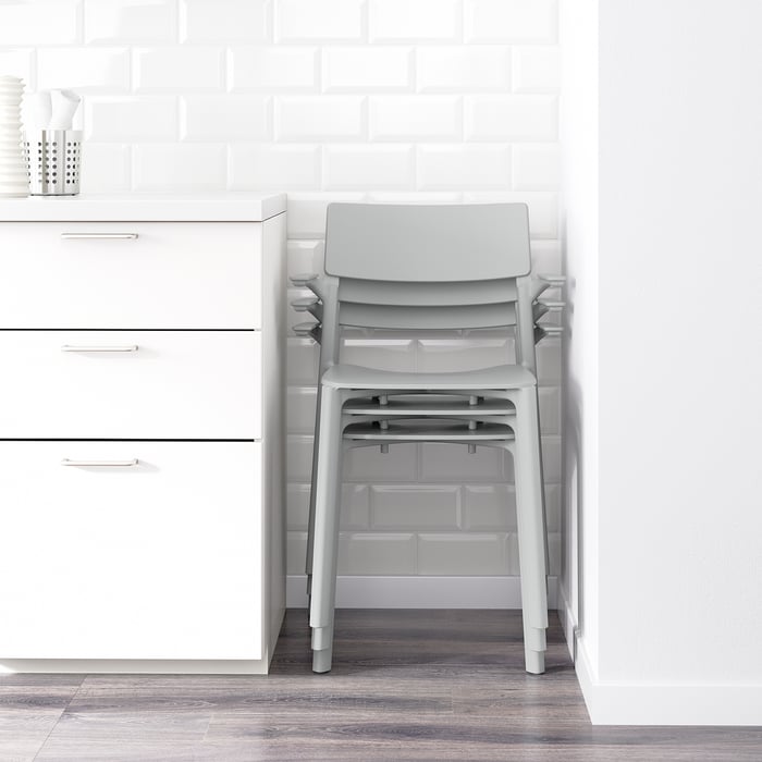 JANINGE chair with armrests, grey IKEA