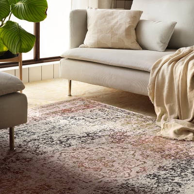 JEJSING Rug, low pile, red/grey-brown stained, 200x300 cm