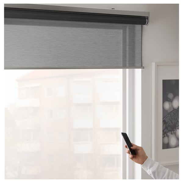 KADRILJ Roller blind, wireless/battery-operated grey, 80x195 cm