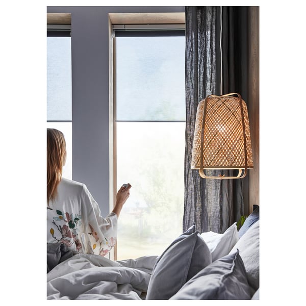 KADRILJ Roller blind, wireless/battery-operated grey, 80x195 cm