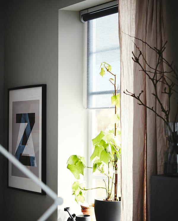 KADRILJ Roller blind, wireless/battery-operated grey, 80x195 cm