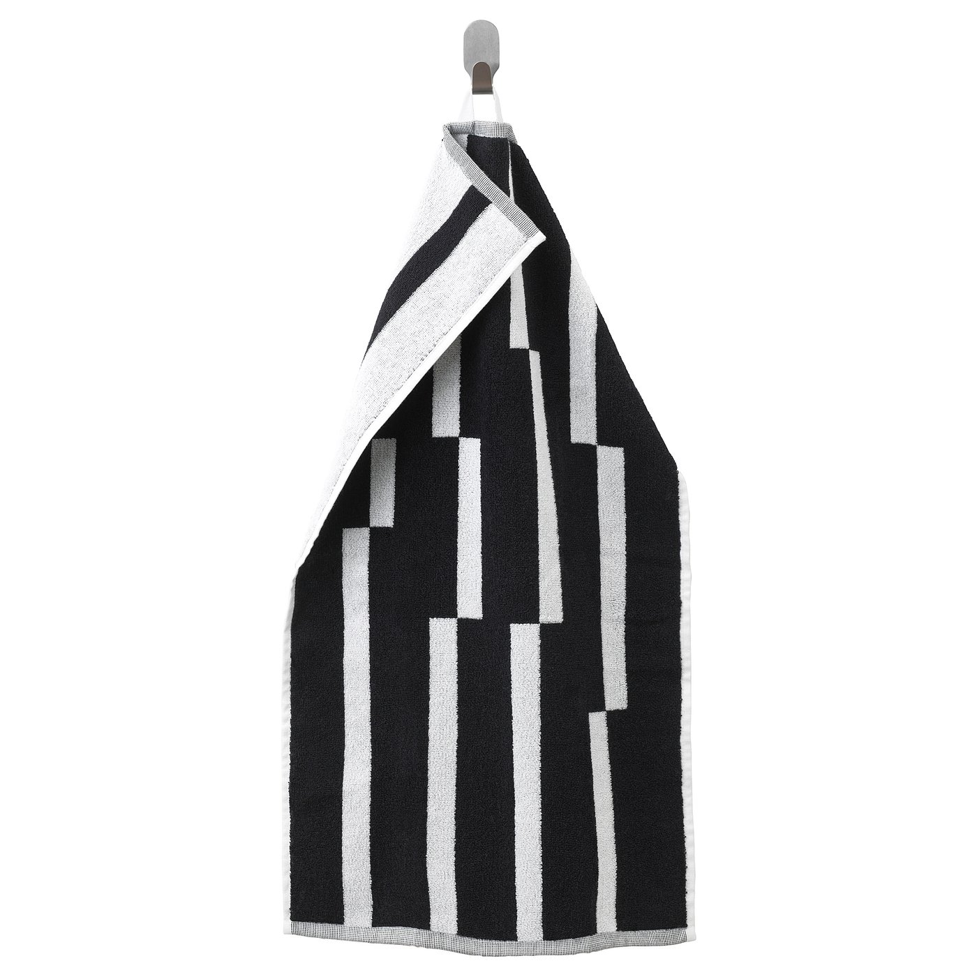 KINNEN Hand towel, black/white, 40x70 cm IKEA