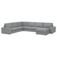 KIVIK Corner sofa, 6-seat w chaise longue, Tibbleby beige/grey