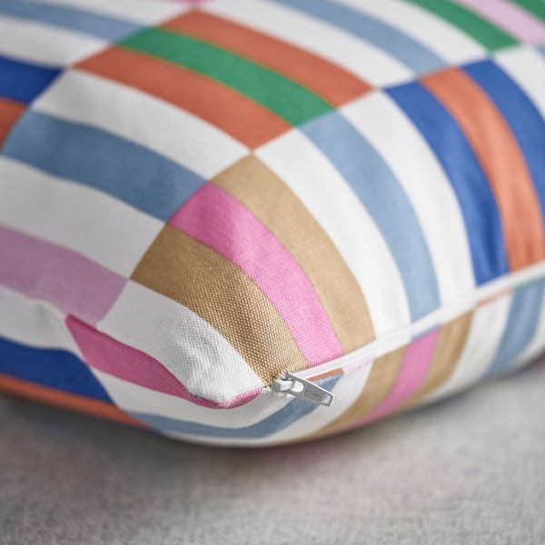 KLIBBKORSÖRT Cushion cover, white/multicolour, 50x50 cm