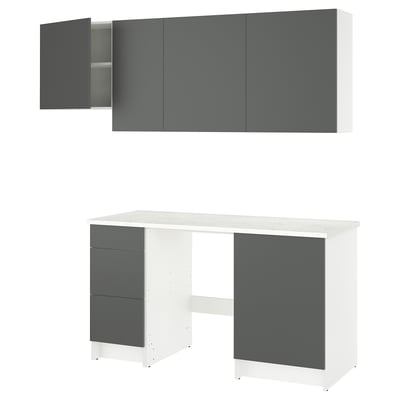 KNOXHULT Kitchen, dark grey, 220x61x220 cm