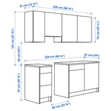 KNOXHULT Kitchen, white, 220x61x220 cm