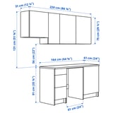 KNOXHULT Kitchen, white, 220x61x220 cm