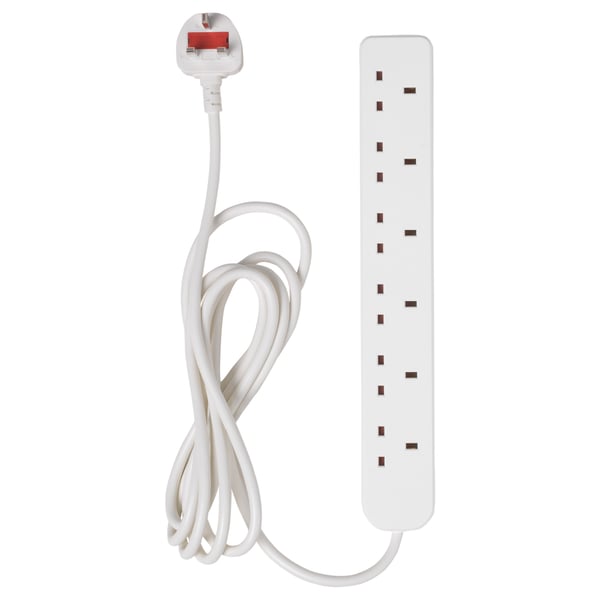 KOPPLA 6-way socket with switch, earthed white