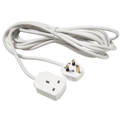 KOPPLA Extension cord, earthed white, 5 m