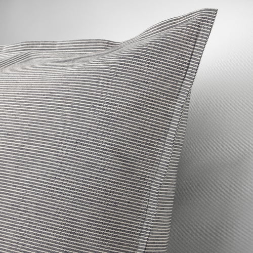 KRISTIANNE Cushion cover white, dark grey striped IKEA