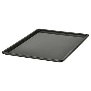 A black KUGGIS lid made of recycled pet plastic, rectangular with smooth edges.