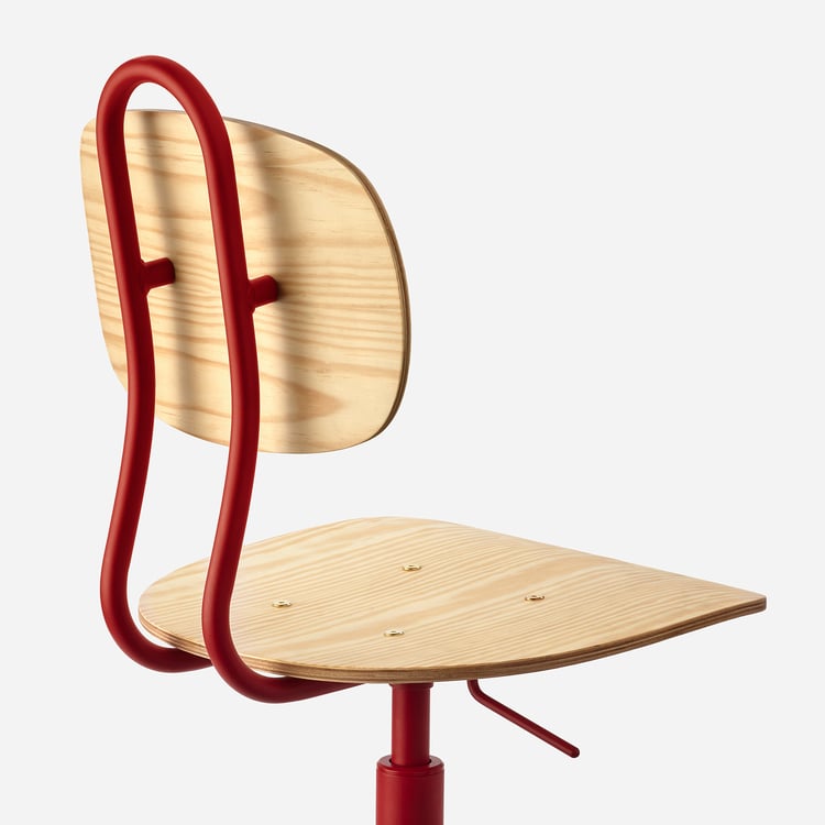 KULLABERG Swivel chair pine, red IKEA