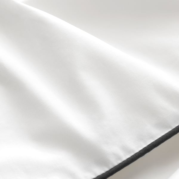 KUNGSBLOMMA Quilt cover and pillowcase, white/grey, 150x200/50x80 cm