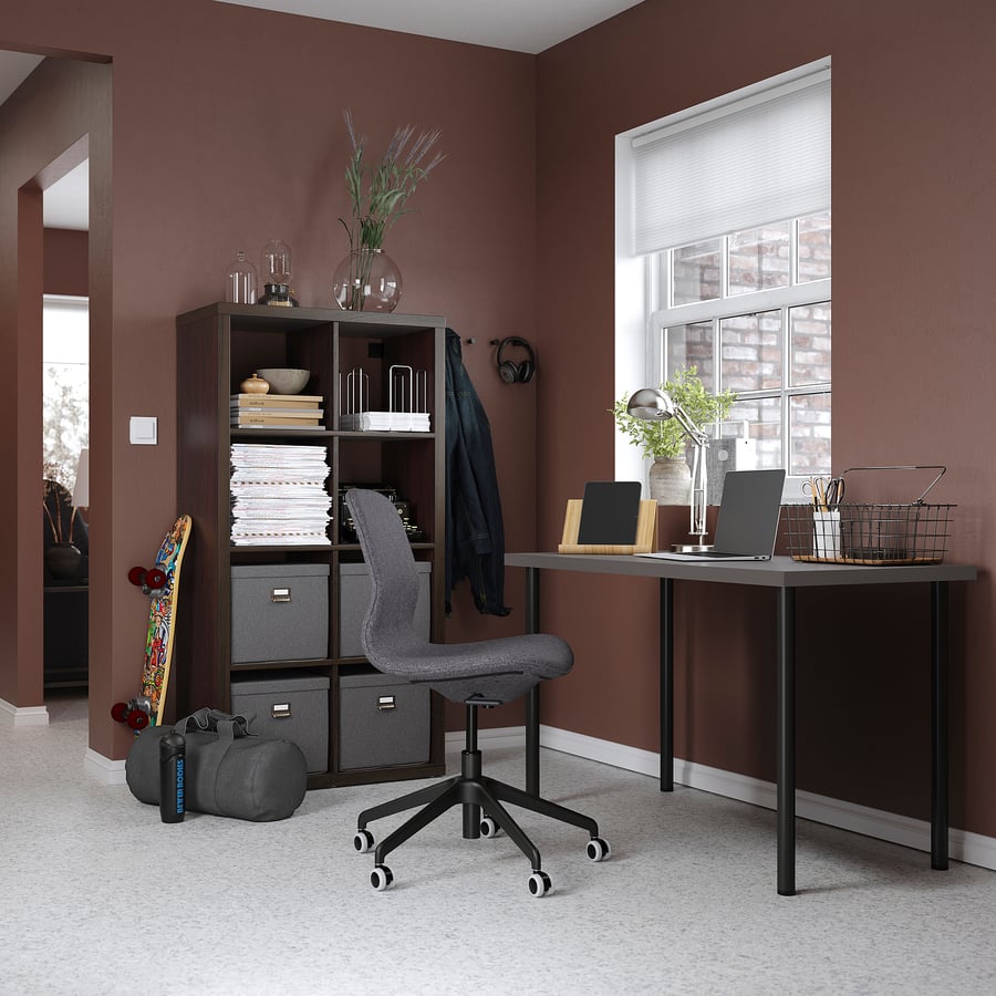 LAGKAPTEN / ADILS Desk, dark grey/black, 120x60 cm IKEA