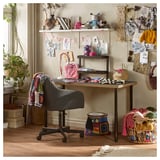 LAGKAPTEN / ADILS Desk, grey/wood effect black, 120x60 cm