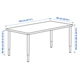 LAGKAPTEN / OLOV Desk, white/black, 120x60 cm