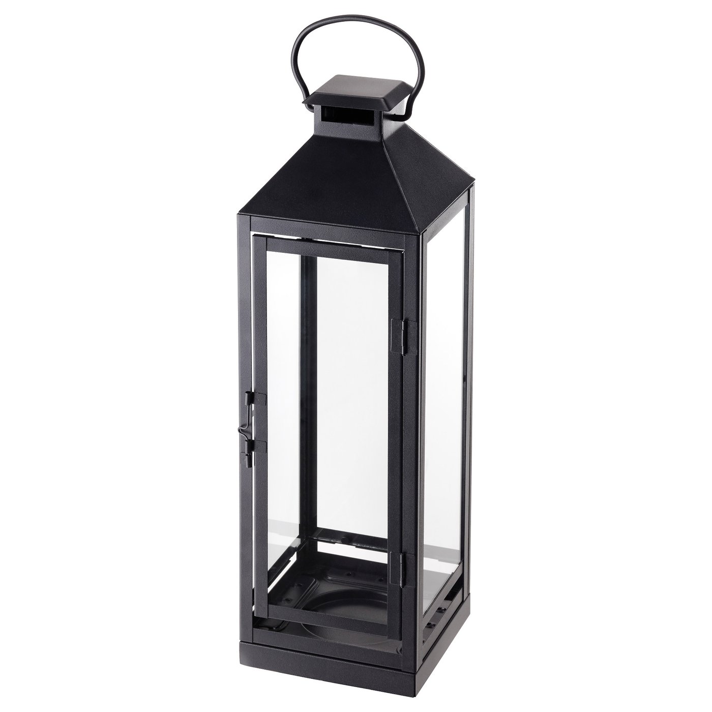 LAGRAD Lantern f block candle, in/outdoor black IKEA