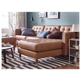 LANDSKRONA Chaise longue, add-on unit, Grann/Bomstad golden-brown/metal