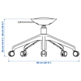 LÅNGFJÄLL Star base with 5 legs and castors, black