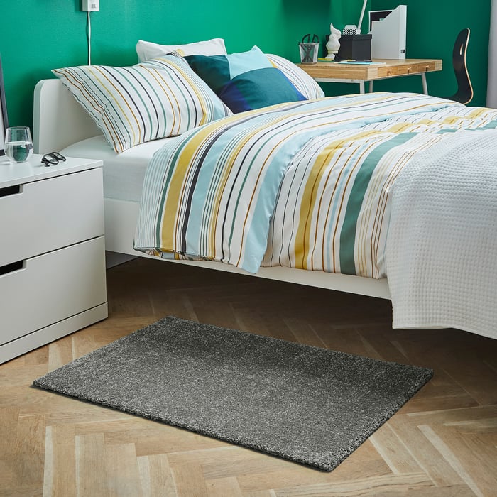 LANGSTED سجاد، وبر قصير, رمادي فاتح, 60x90 سم IKEA LANGSTED سجاد، وبر قصير, رمادي فاتح, 60x90 سم IKEA
