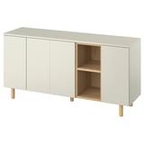 LEDAMOT Cabinet, light grey-beige, 150x42x75 cm