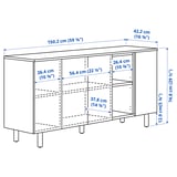 LEDAMOT Cabinet, light grey-beige, 150x42x75 cm