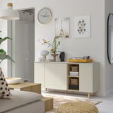 LEDAMOT Cabinet, light grey-beige, 150x42x75 cm