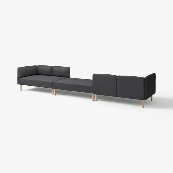 LILLEHEM 6-seat modular sofa, Gunnared/dark grey wood