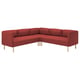 Option: LILLEHEM Modular corner sofa, 4 seat, Gunnared/brown-red wood