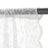 LILLYANA Sheer curtains, 1 pair, white flower/with rod pocket, 145x300 cm