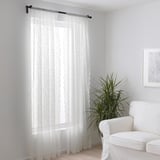 LILLYANA Sheer curtains, 1 pair, white flower/with rod pocket, 145x300 cm