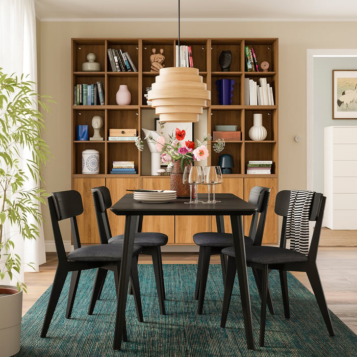 LISABO table, black/ash veneer, 140x78 cm - IKEA