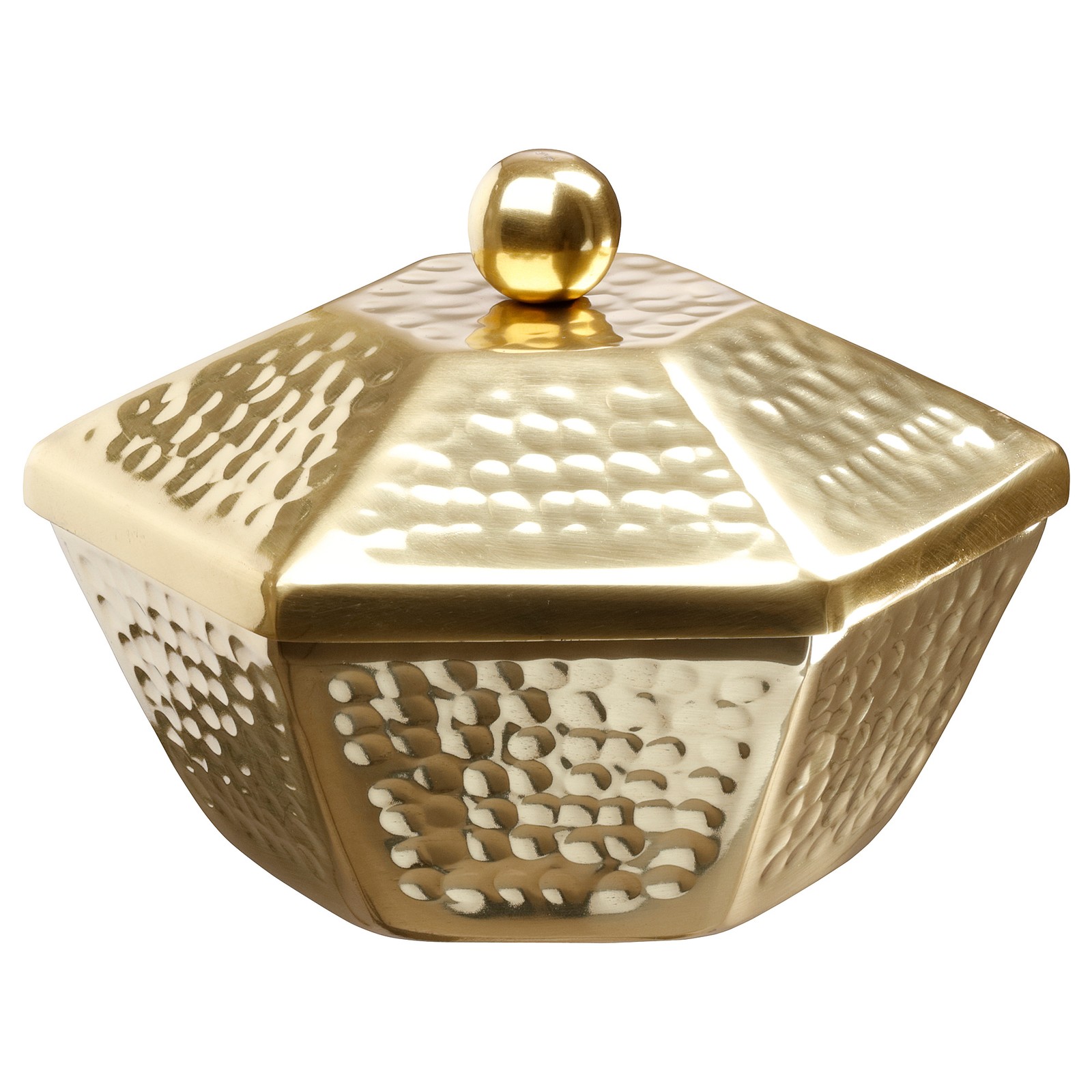 LJUVARE Serving bowl with lid, goldcolour, 16 cm IKEA