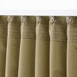 LÖNNSTÄVMAL Block-out curtains, 1 pair, light olive-green/with heading tape, 145x300 cm