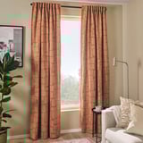 LÖNNSTÄVMAL Block-out curtains, 1 pair, light red-brown/with heading tape, 145x300 cm